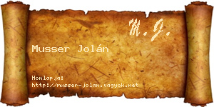Musser Jolán névjegykártya