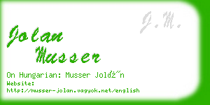 jolan musser business card